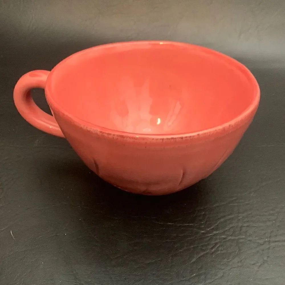 Ceramics Toscane Hand Painted 2004 Italy Pink Mauve 3 Cup Serving Bowl Handle